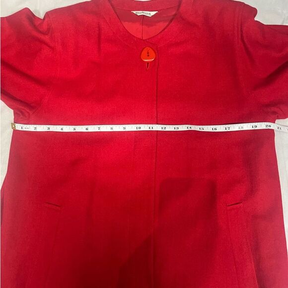 Modissa vintage wool coat womens red long button pockets large/ medium - Picture 10 of 10
